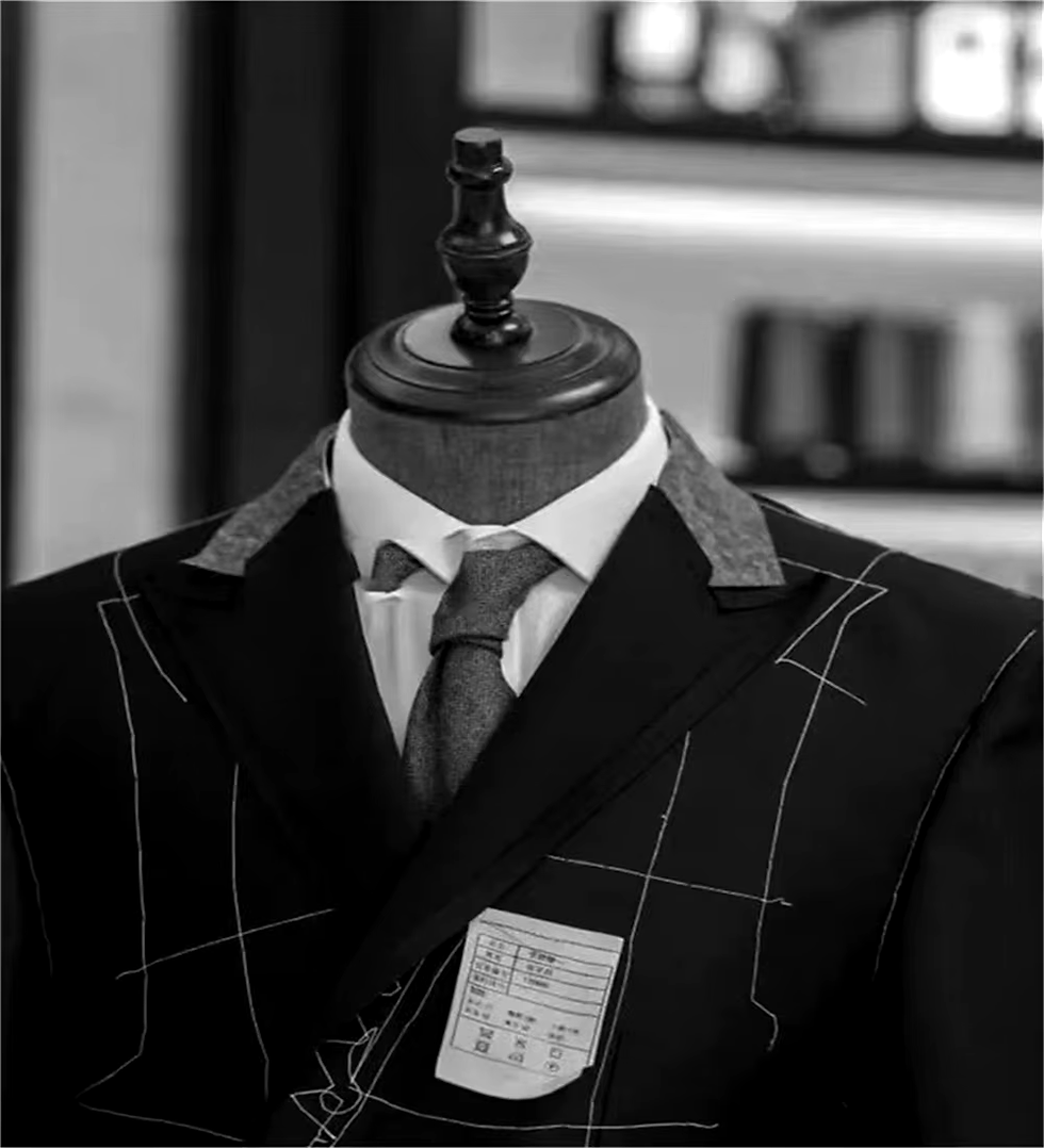 Thumbnail: Blazer gris à chevrons pour homme vue de face 3