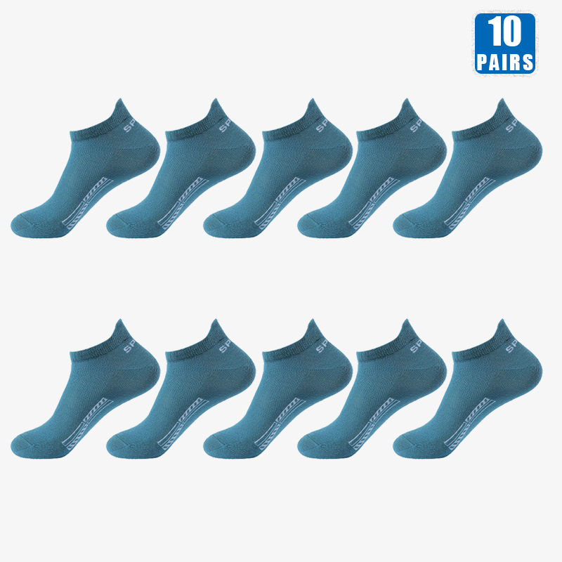 Miniature : Lot de 10 paires de chaussettes courtes pour homme bleues