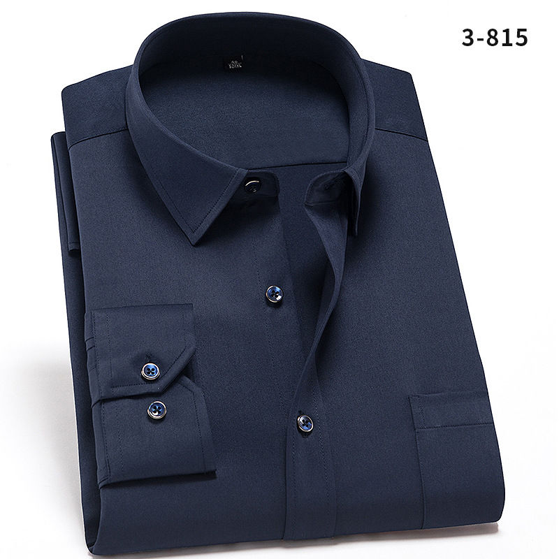 Miniature : Chemise homme anti-rides coupe cintrée à manches longues noire