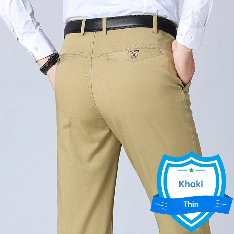 Thumbnail: Homme portant un Pantalon Décontracté Homme 100% Coton beige