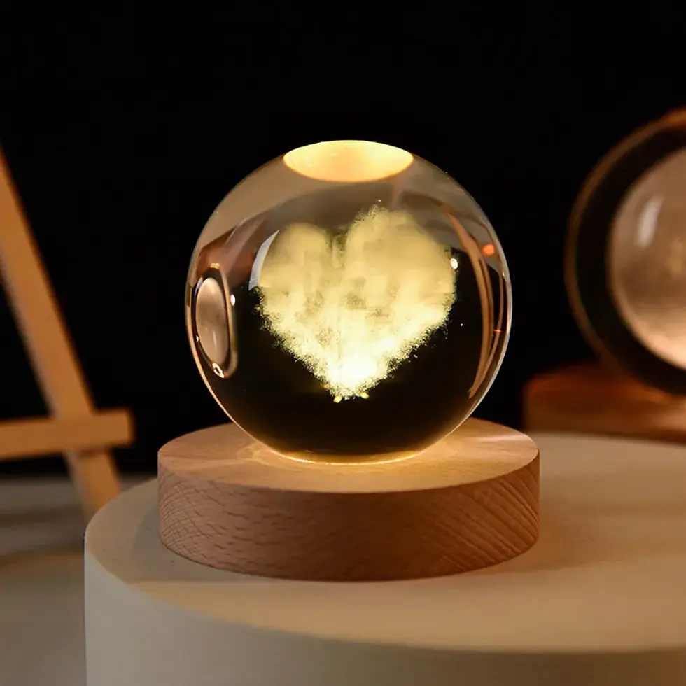 Thumbnail: Lampe Galaxie 3D Cristal LED – Planète & Lune – Veilleuse Décorative USB pour Chevet 10