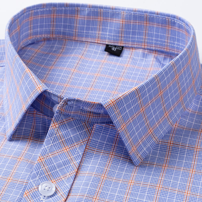 Thumbnail: Chemise à carreaux homme 100% coton – Style décontracté col