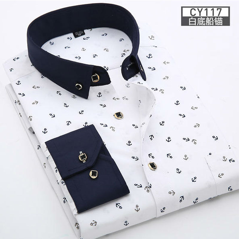 Thumbnail: Chemise à Manches Longues Homme – Décontractée, Légère & Idéale pour le Printemps/Été pliée vue de face blanche