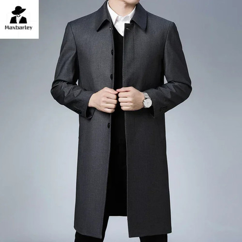 Ensemble de Vêtements d'Extérieur pour Hommes Coupe Slim Longue Veste de Smoking en Lin avec Poches Grande Taille Ensemble de Vêtements d'Extérieur pour Hommes Coupe Slim Longue Veste de Smoking en Lin avec Poches Grande Taille