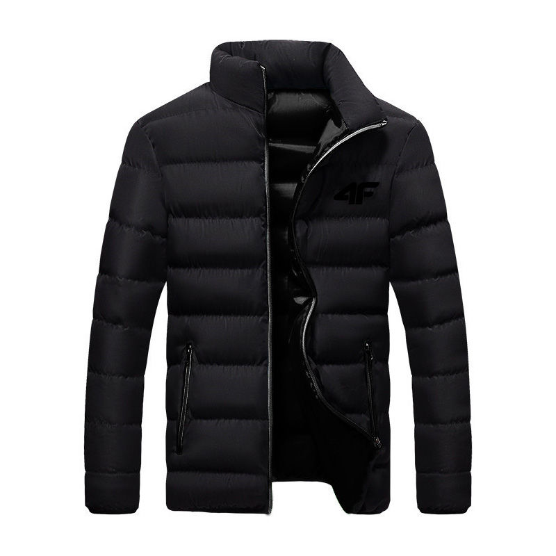 Miniature : Manteau d’hiver homme noir 3 à porter avec un jean pour un look urbain vue de face