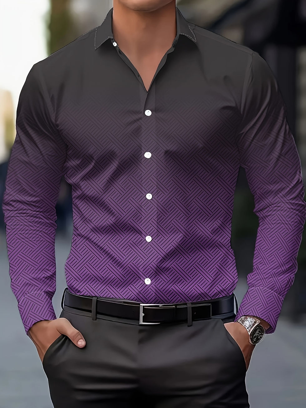 Thumbnail: Homme portant une chemise homme move, vue de face.