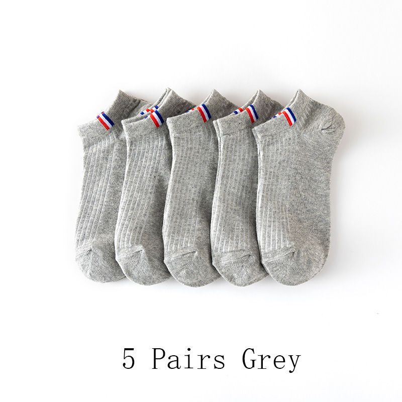Thumbnail: Lot de 5 Paires de Chaussettes Bateau Fines d’Été pour Homme grises
