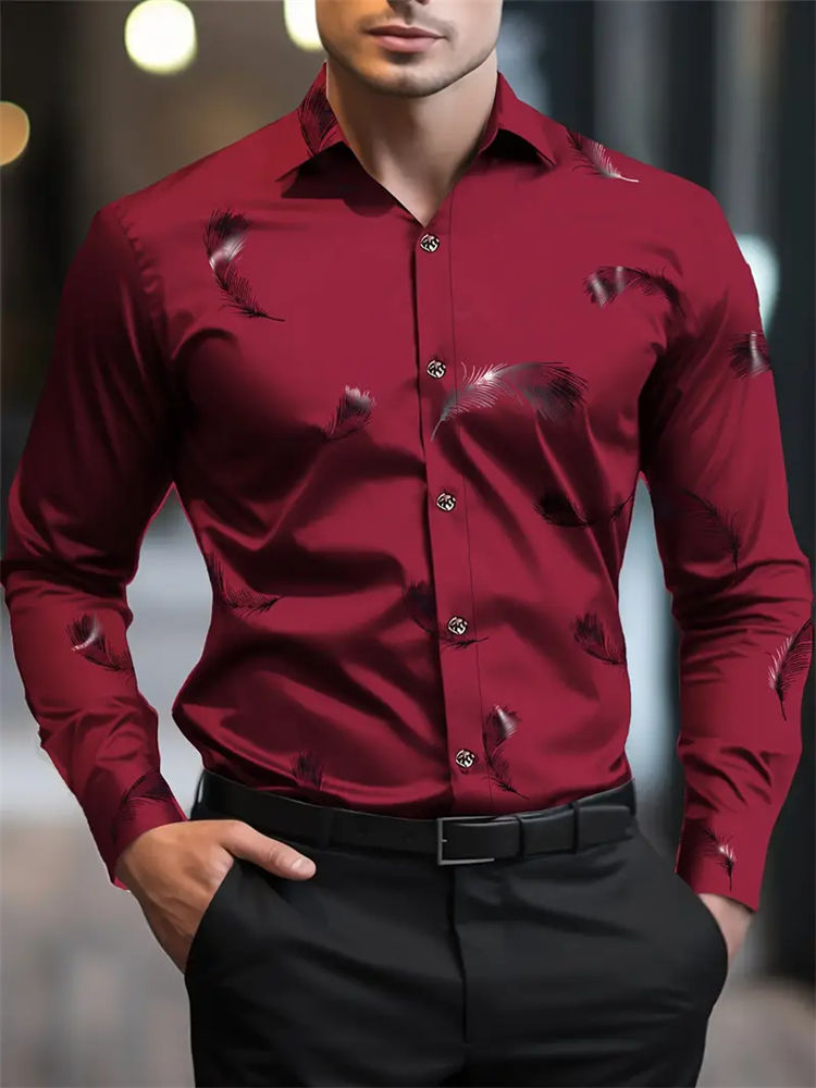 Homme portant une Chemise hawaïenne homme – Rayures rouges, élégante vue de face