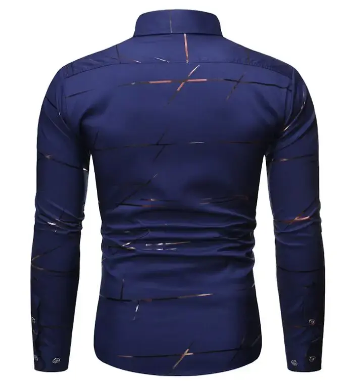 Thumbnail: Chemise de mode bleue vue de dos