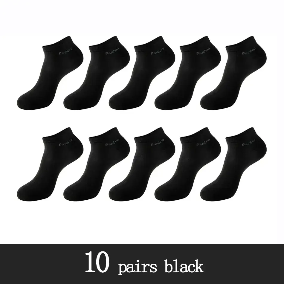 Thumbnail: 10-Pack Men’s Bamboo Breathable Antibacterial Ankle Socks