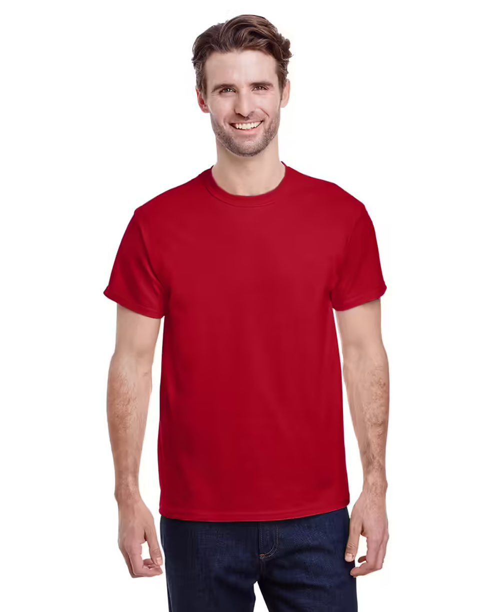 Miniature : Homme en T-shirt en coton épais Gildan 5000 rouge 2