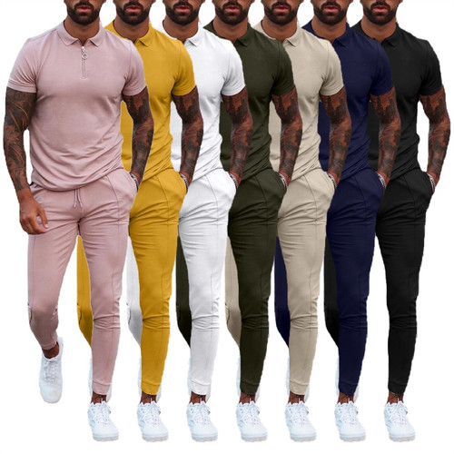 Ensemble Homme Premium T-Shirt et Pantalon Coupe Structurée - Bordeaux