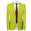 Thumbnail: Blazer homme coupe ajustée vert porté avec une chemise blanche vue de face