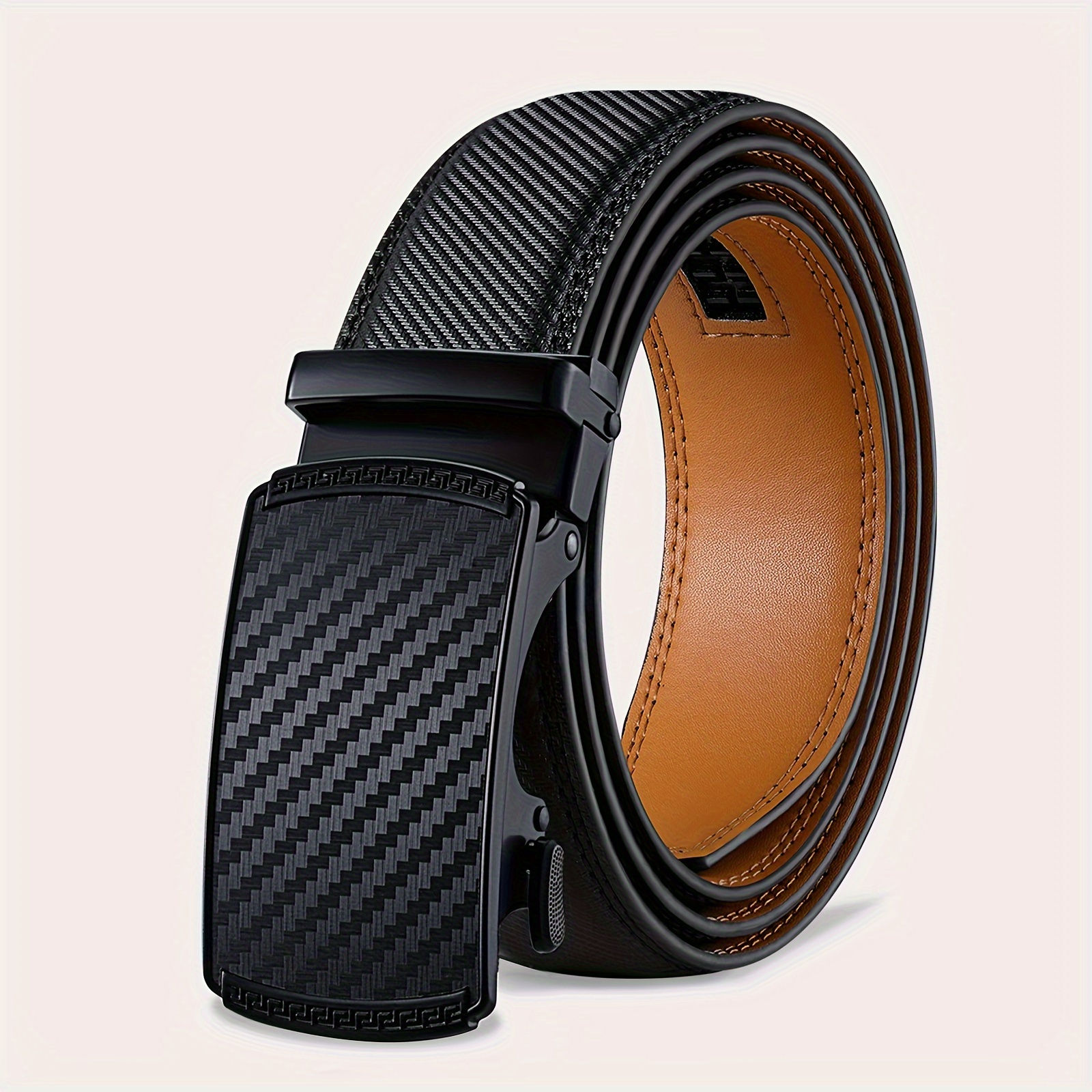 Ceinture Homme en Cuir Véritable à Cliquet noire