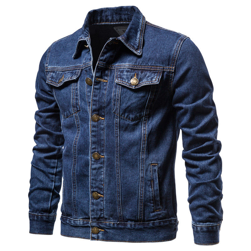 Miniature : Veste en Jean Solide pour Hommes bleu
