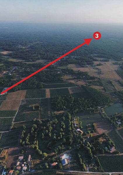 Vue aérienne de Queyrac et du crash