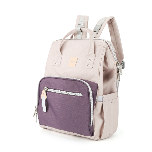 Thumbnail: Himawari Camelia Diaper Backpack (1213-#06) -Gray/D.Purple
