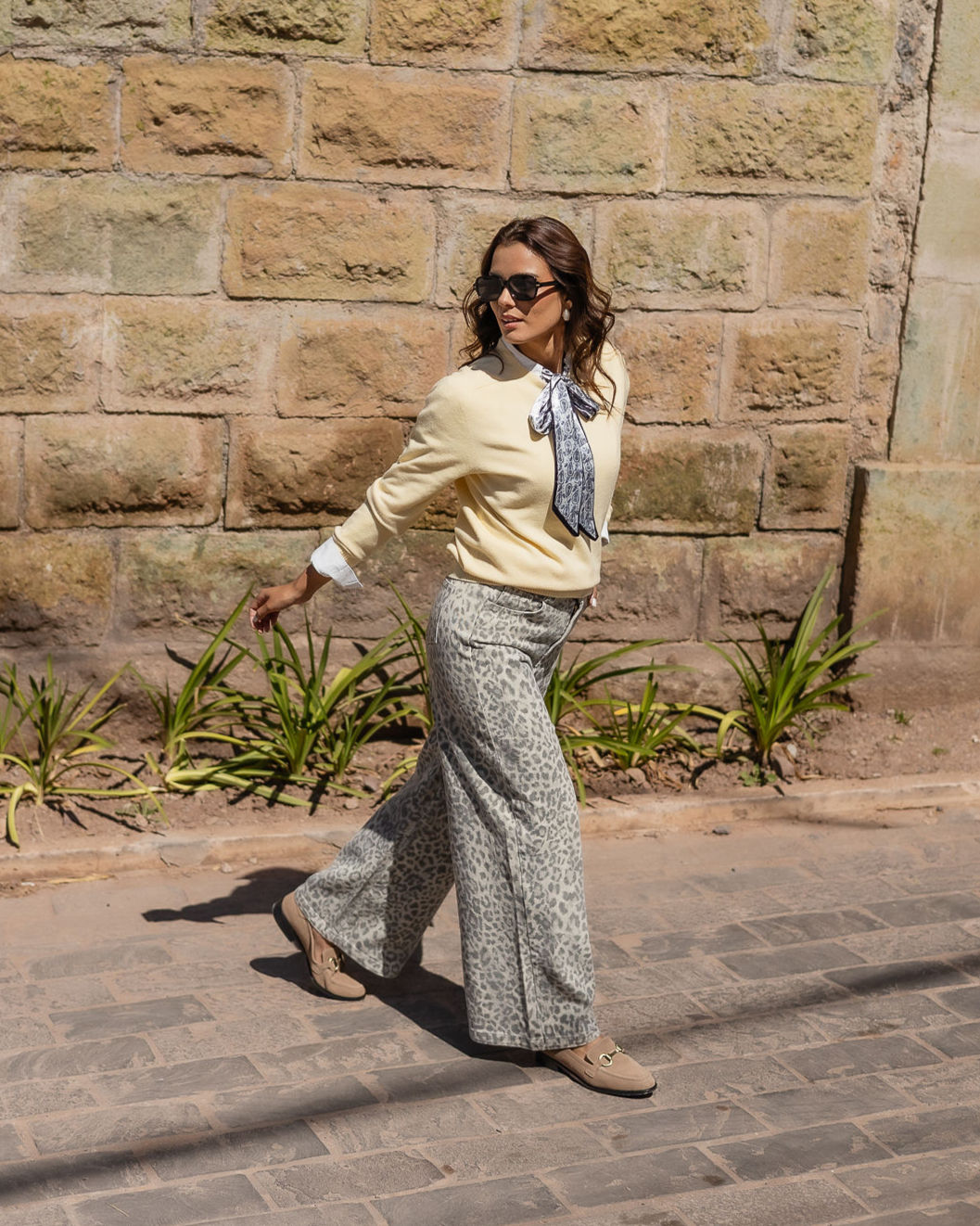 DENIM BAGGY ANIMAL PRINT