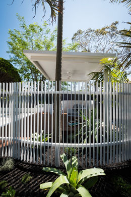 Gymea Project White Cantilever Pergola Sutherland Shire