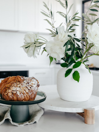 Kitchen Renovation Sutherland Shire Flowers and styling on white benchtop