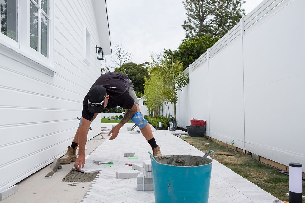 Sydney's best landscapers paving with herringbone battens