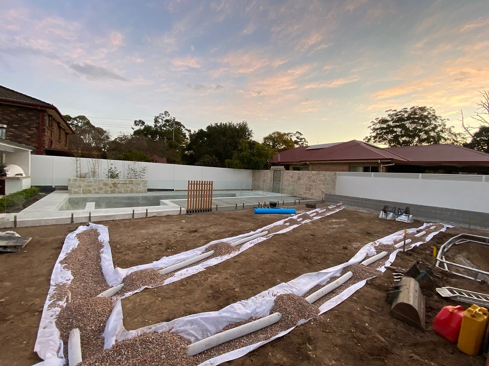 Best landscapers in Sydney - laying drainage under turf