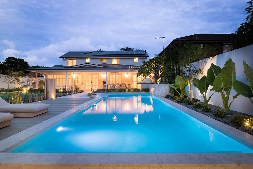 modular wall fence with pool
