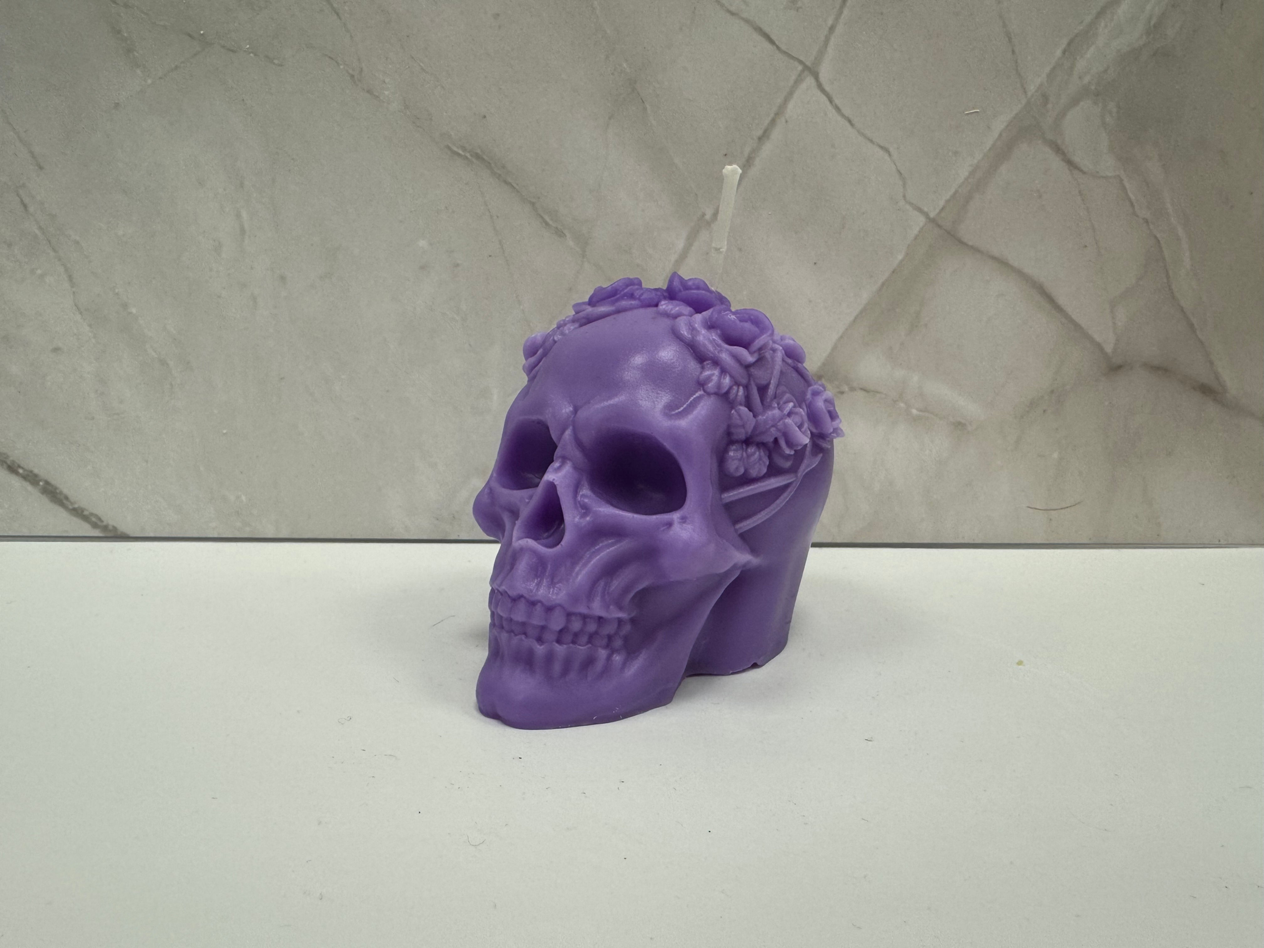 Decorative Candle Flower Skull