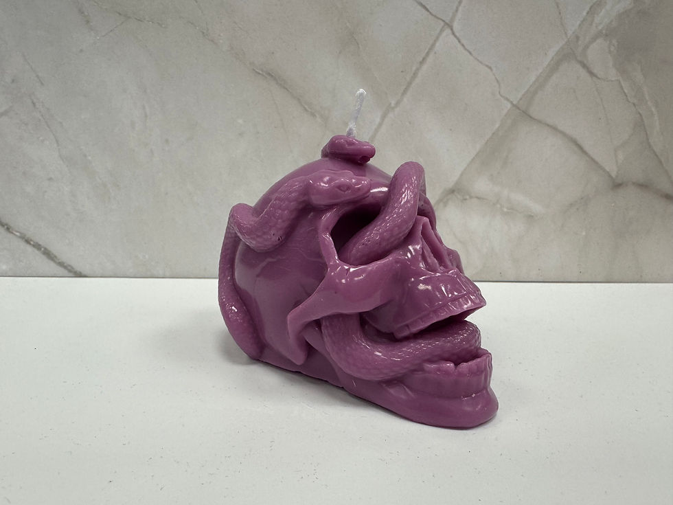 Decorative Candle Snake Skull