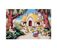 Hobbytex bunny and house picture for childrens designs.