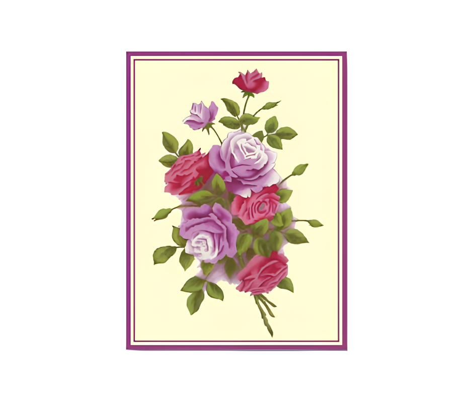 Hobbytex Gorgeous Roses pre-shaded A3 floral picture printed on non-woven fabric and ready to paint.