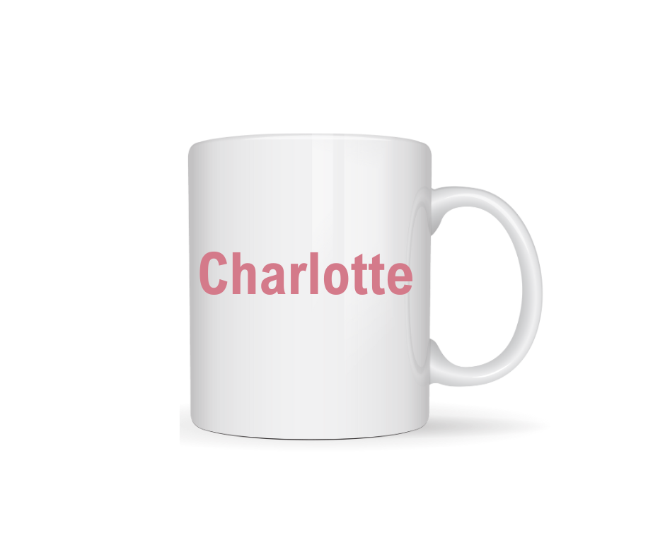 Thumbnail: Custom Name Only Mug - Name printed in Pink