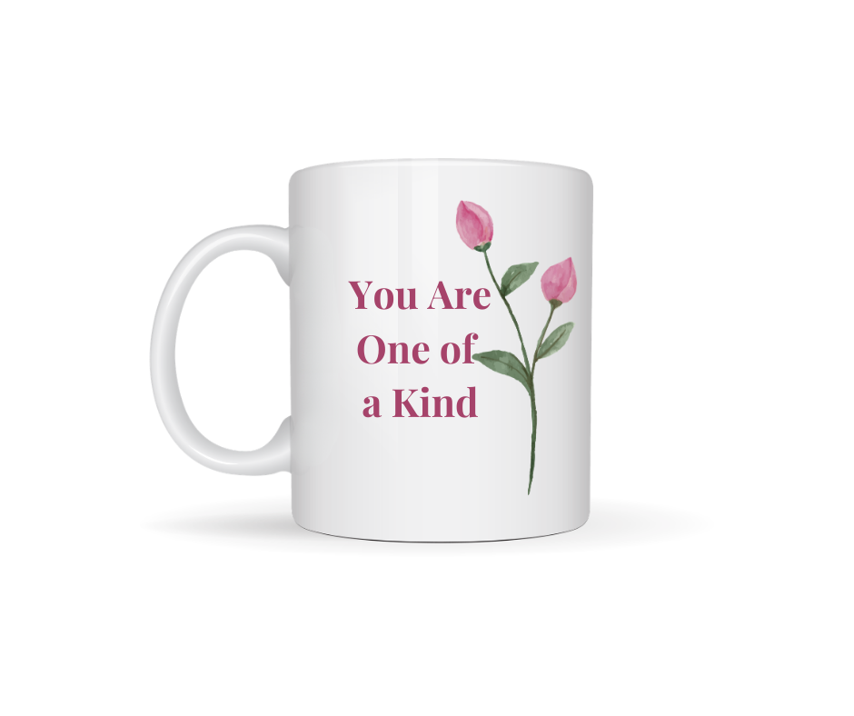 Thumbnail: I Love You Mum Photo Mug – Pretty in Pink Flower Frame back - you are one of a kind