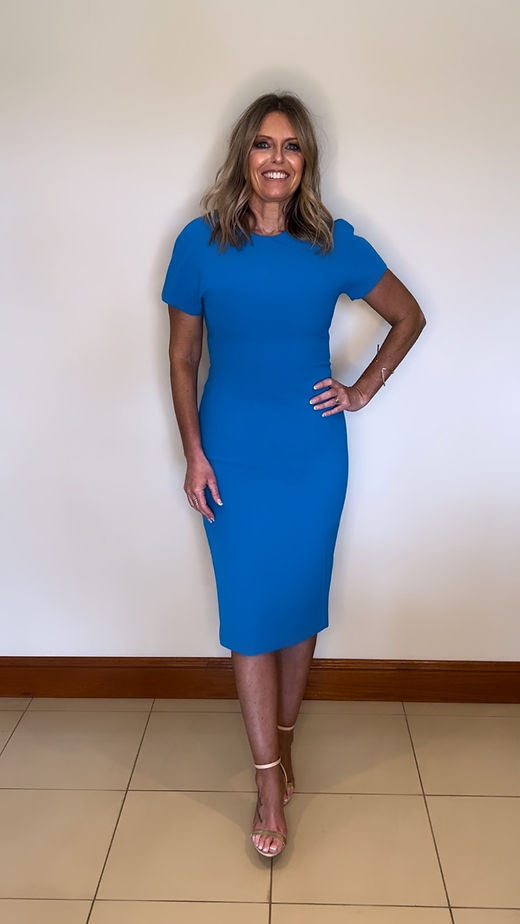 slim fit dress slacks Sleeveless Fitted T-Shirt Dress by Victoria Beckham