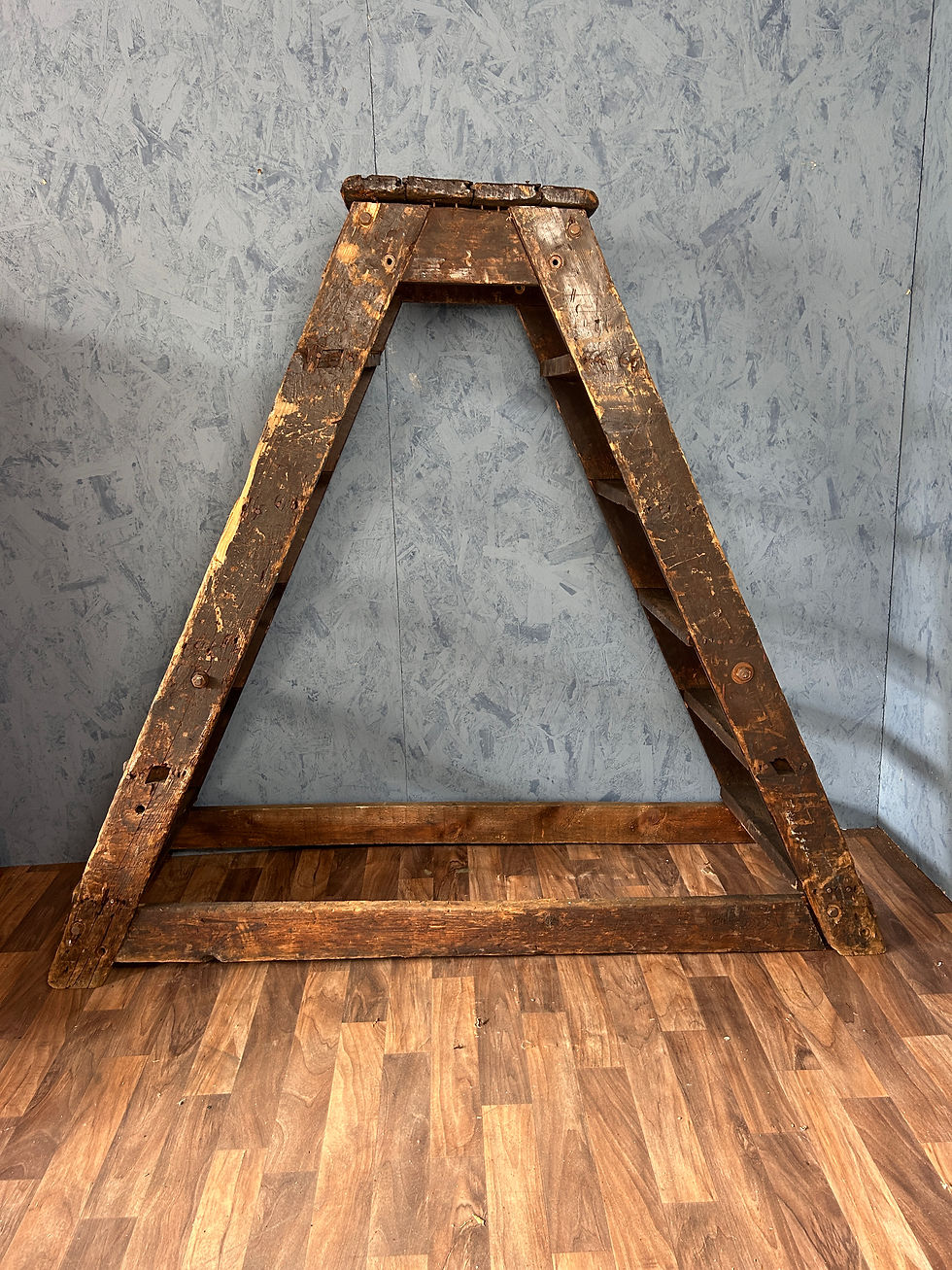 Thumbnail: Victorian Factory Ladders Shop Display Antique Wooden Collapsable