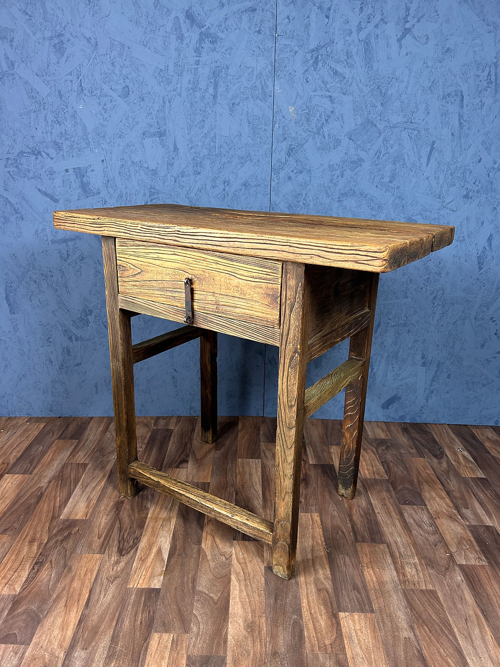 Thumbnail: Antique Spanish Primitive Console Side Table With Drawer