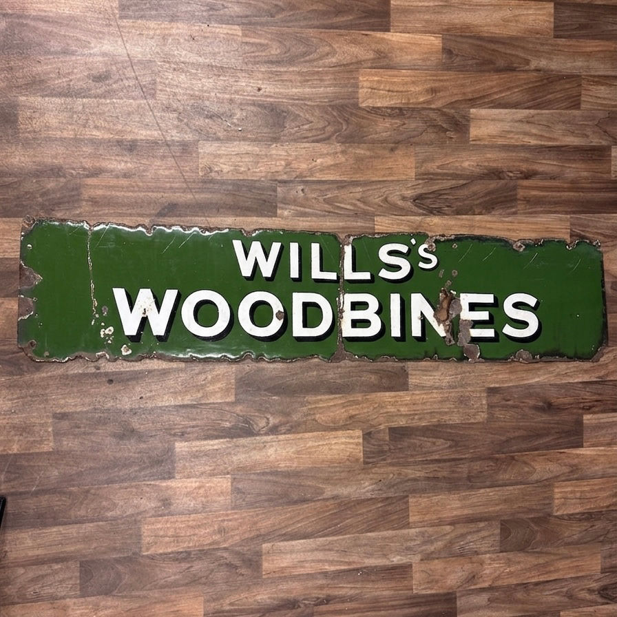 Thumbnail: Large Will’s Woodbine enamel sign