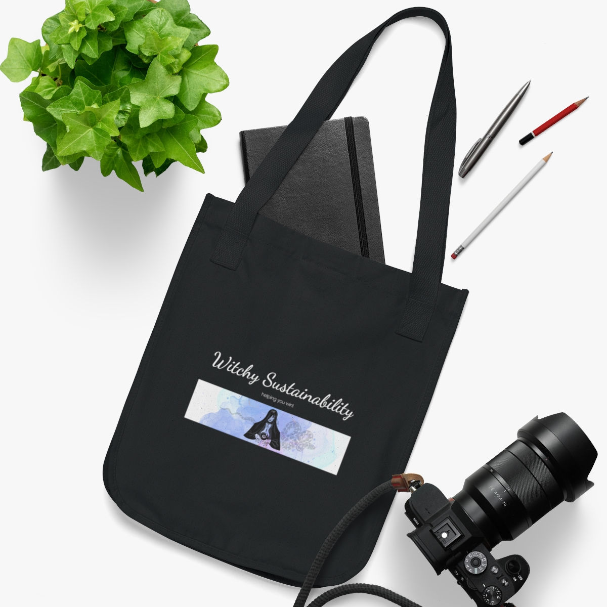 Witchy Sustainability Tarot Organic Tote Bag Eco-Friendly