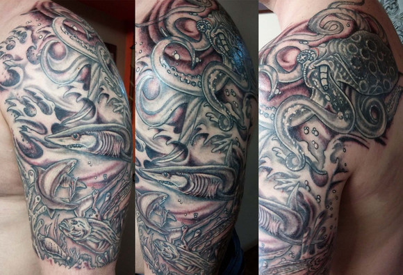 Gallo_half sleeve tattoo
