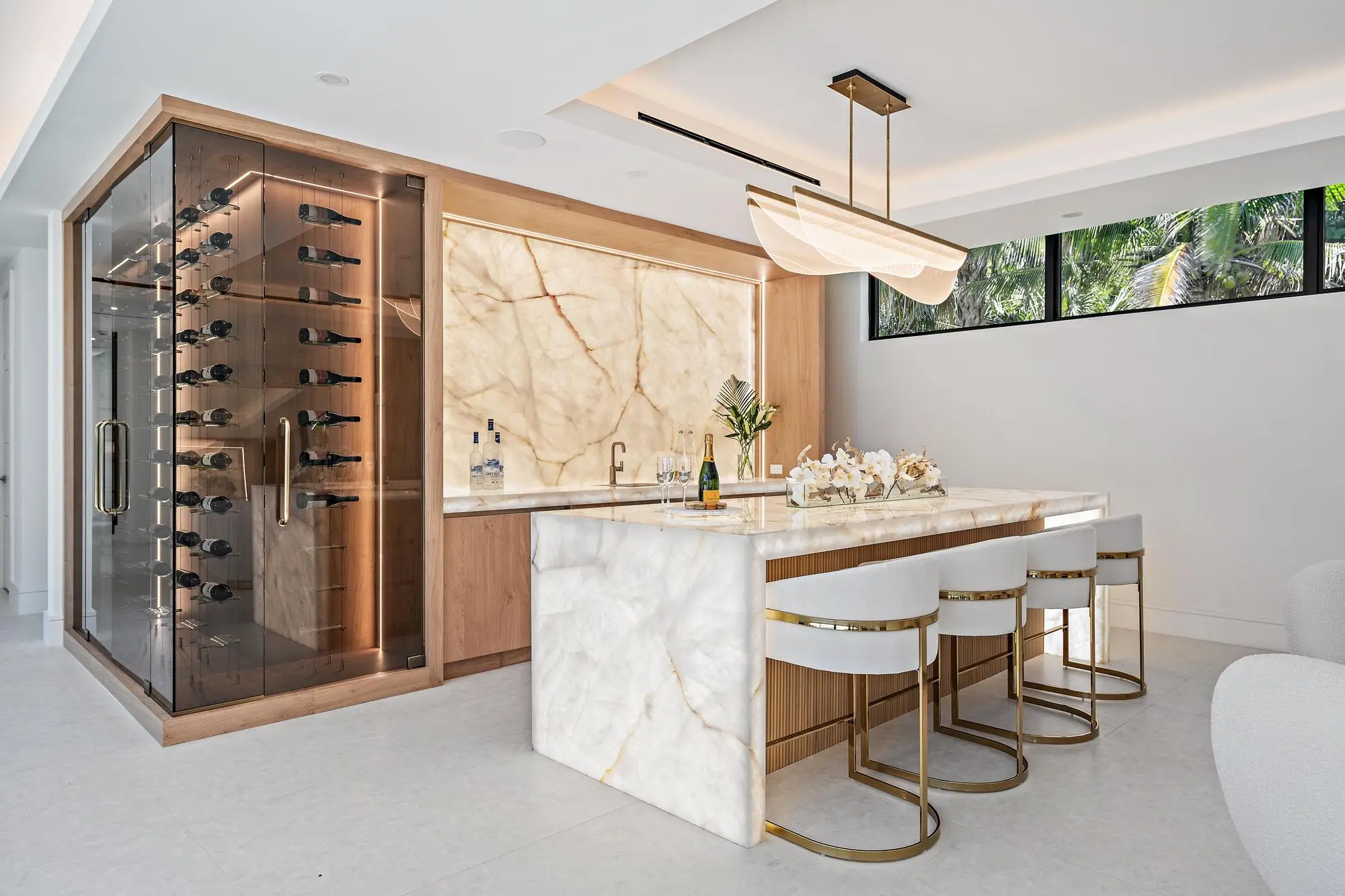 Luxury kitchen and dining space with refined interior details