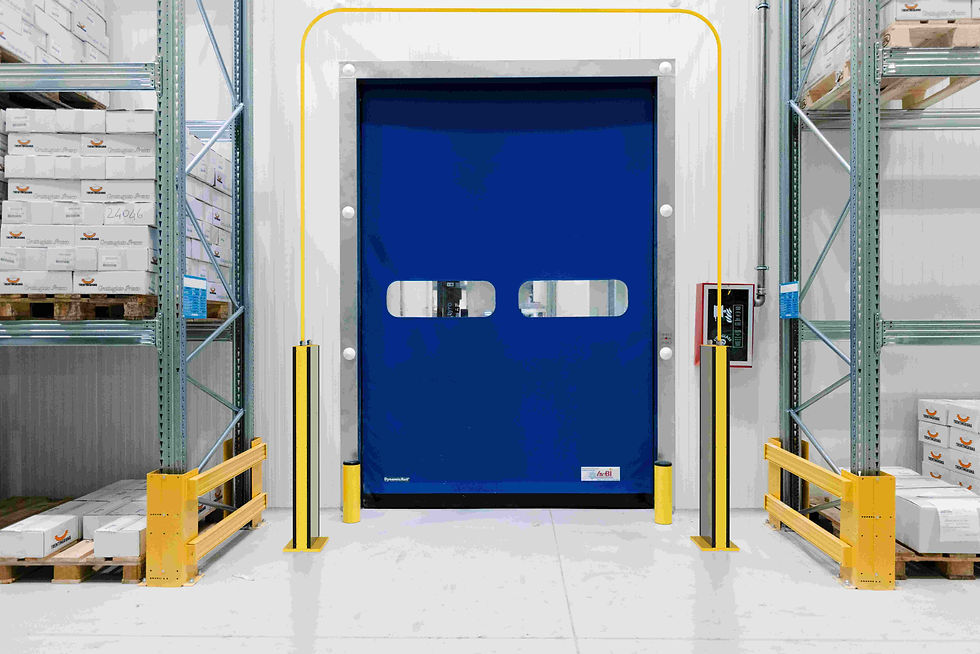 Compact RFID portal at internal warehouse door