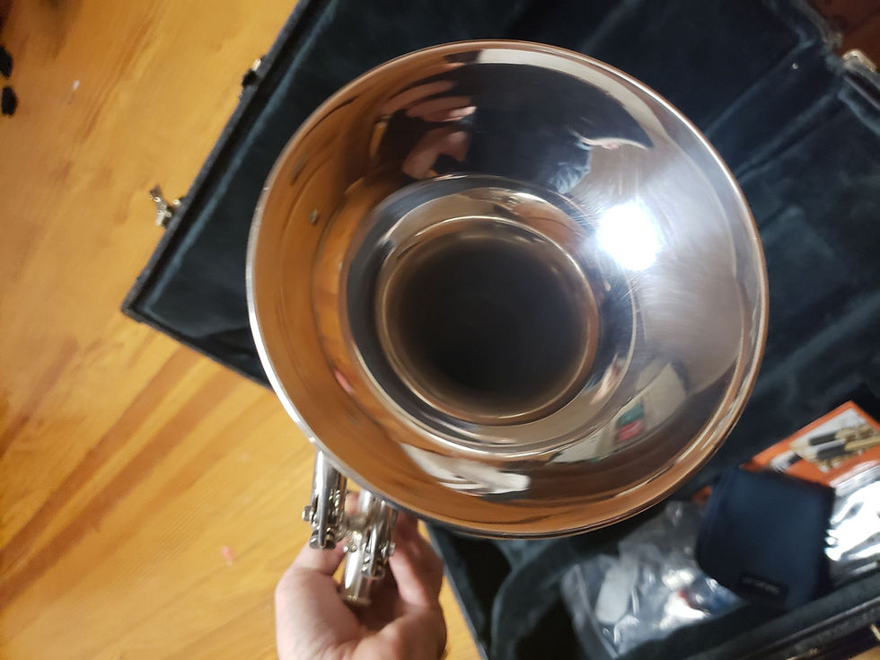 Thumbnail: Yamaha Xeno 8335S Silver Trumpet For Sale!