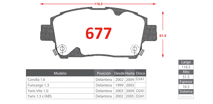 Miniatura: JGO PASTILLAS DELANTERAS 116.50*51.50