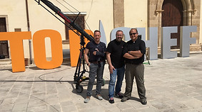 Con il collega Paolo Carnazza sul set della prima edizione di Top Chef Italia - Marzamemi, giugno 2016