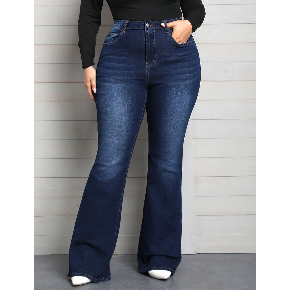 Women's Plus Size Jeans Casual Blue Denim Vintage Y2K Denim Trousers Pants for F