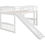 Thumbnail: Twin Loft Bed with Slide and Ladder, Low Loft Bed for Kids size 77.4"L x 88.9"W 