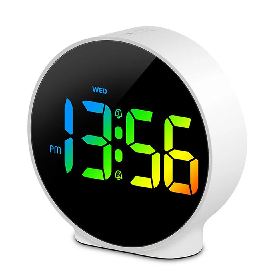 Thumbnail: Digital Alarm Clock Rechargable Electric Alarm Clock 12/24H Time Display
