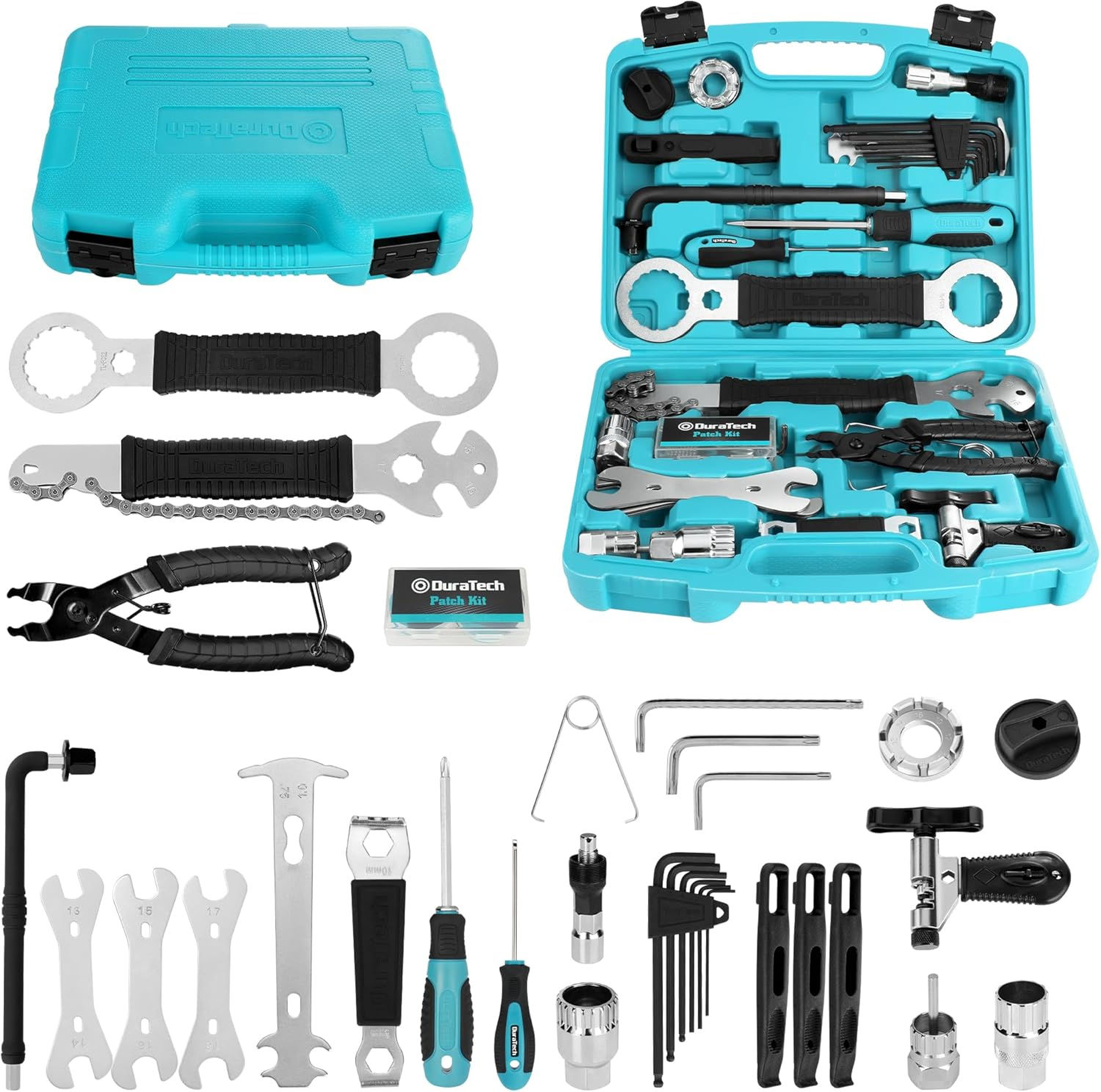 41 Pieces Bike Repair Tools, Complete Bike Tools Kit with Storage Box