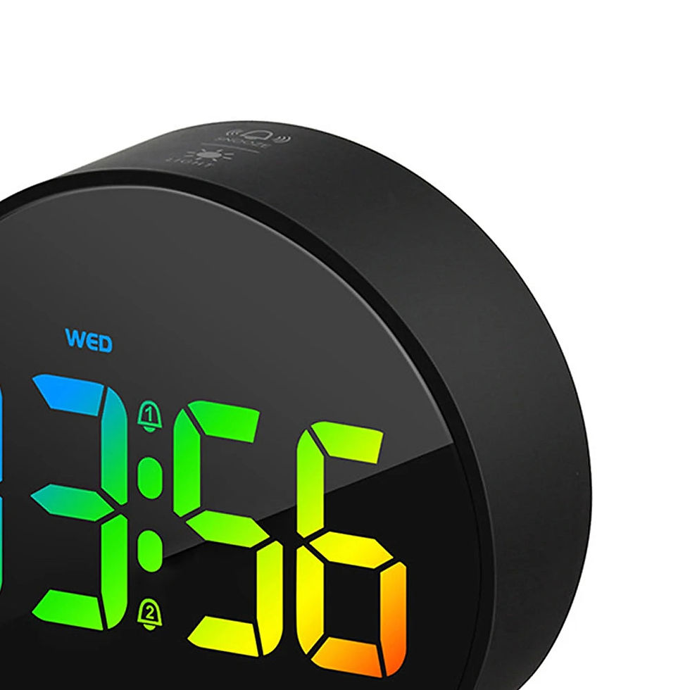 Thumbnail: Digital Alarm Clock Rechargable Electric Alarm Clock 12/24H Time Display