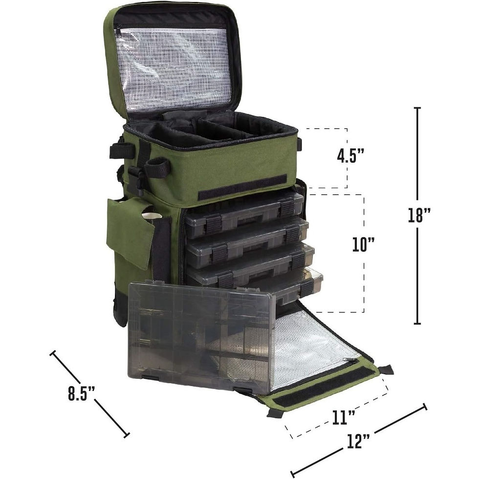 Thumbnail: Rolling - Waterproof Fishing Backpack, 5 Removable Trays, 4 Rod Holders